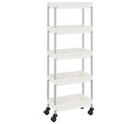 vidaXL Carrello da Cucina 5 Ripiani Bianco 42x29x128 cm Ferro e ABS