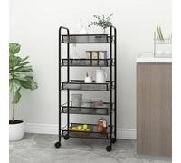 VidaXL Carrello da Cucina con 5 Ripiani Nero 46x26x105 cm in Ferro