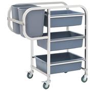vidaXL Carrello da Cucina con Contenitori in Plastica 82x43,5x93 cm