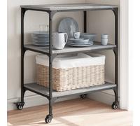 vidaXL Carrello da Cucina Grigio Sonoma 60x41x76 cm Legno Multistrato