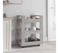 vidaXL Carrello da Cucina Grigio Sonoma 60x45x80 cm Legno Multistrato