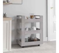 AX Carrello Cucina Ruote Legno 60x45x80cm Grigio Sonoma Portaoggetti News 816822