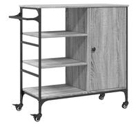 vidaXL Carrello da cucina AX Portavivande con ruote 87,5x38,5x84,5 cm Grigio Sonoma