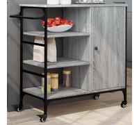 AX Carrello Cucina Salvaspazio Ruote 87.5x38.5x84.5cm Retrò Portavivande 842389