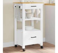 vidaXL Carrello da Cucina MONZA 48x40x88,5cm in Legno Massello di Pino