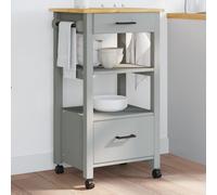 vidaXL Carrello da Cucina MONZA 48x40x90 cm in Legno Massello di Pino