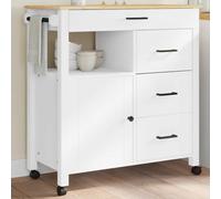 vidaXL Carrello da Cucina MONZA 84x40x88,5 cm in Legno Massello di Pino