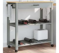 vidaXL Carrello da Cucina MONZA 84x40x88,5 cm in Legno Massello di Pino