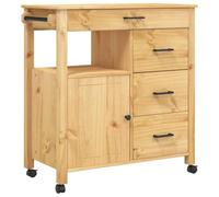 Carrello da cucina monza 84x40x90 cm in legno massello di pino