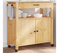 AX Carrello Multicolore Ruote Retrò Serie MONZA 2Ante Rustico 84x40x90cm 376106