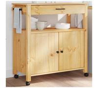 AX Carrello Multicolore Ruote Retrò Serie MONZA 2Ante Rustico 84x40x90cm 376106