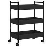 AX Carrello Cucina Retrò Ruote Nero 50x30x70cm Work Portavivande Casa 0K 842356