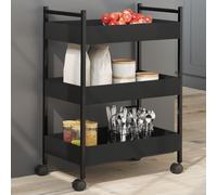 AX Carrello Cucina Retrò Ruote Nero 50x30x70cm Work Portavivande Casa 0K 842356