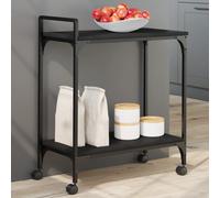 vidaXL Carrello da Cucina Nero 60,5x31x72,5 cm in Legno Multistrato