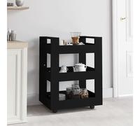 vidaXL Carrello da Cucina Nero 60x45x80 cm in Legno Multistrato