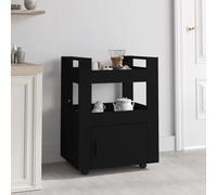vidaXL Carrello da Cucina Nero 60x45x80 cm in Legno Multistrato