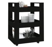vidaXL Carrello da cucina nero 60x45x80 cm Legno ingegnerizzato Con questo spazioso carrello da cucina, puoi riporre facilmente i detriti per rendere la tua cucina ordinata in un istante. Materiale du