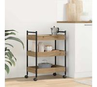 vidaXL Carrello da Cucina in Legno Industriale con Ruote Bloccabili Finitura in Rovere Artigianale 50 X 30 70 cm Storage Mobile per Buffet e Carrello Organizzatore Multifunzionale Durevole