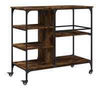 vidaXL Carrello da Cucina Rovere Fumo 100x45x89,5 cm Legno Multistrato