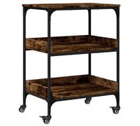 vidaXL Carrello da Cucina Rovere Fumo 60x41x80,5 cm Legno Multistrato