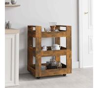vidaXL Carrello da Cucina rovere fumo 60x45x80 cm Legno Multistrato