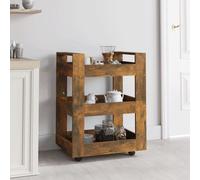 vidaXL Carrello da Cucina rovere fumo 60x45x80 cm Legno Multistrato