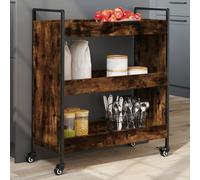 vidaXL Carrello da Cucina Rovere Fumo 70x30x82 cm in Legno Multistrato
