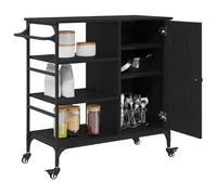 vidaXL Carrello da Cucina Rovere Nero 87,5 x 39 x 84,5 cm | Semplice da spostare, trolley da cucina, Abbastanza spazio per tutti i tuoi utensili da cucina,