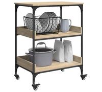 vidaXL Carrello da Cucina Rovere Sonoma 60 x 41 x 80,5 cm