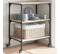 vidaXL Carrello da Cucina Rovere Sonoma 60x41x76 cm Legno Multistrato