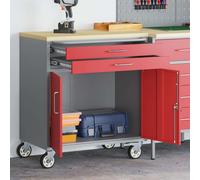 vidaXL Carrello da lavoro a rulli Rosso e Grigio 75 x 45 x 85 cm