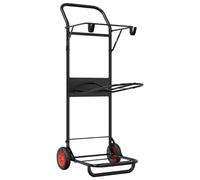 vidaXL Carrello da Sella Pieghevole Nero in Acciaio, carrello da sella pieghevole, carrello da sella per cavalli, portasella su ruote