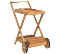vidaXL Carrello da Tè 54x87x90 cm in Legno Massello di Acacia