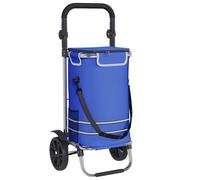 vidaXL Carrello della spesa Blu 36.5 x 46.5 x 100.5 cm Tessuto Oxford