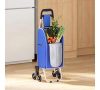 vidaXL Carrello della spesa Blu 39.5 x 33 x 93 cm Tessuto Oxford