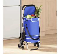 vidaXL Carrello della spesa Blu 47 x 39 x 100.5 cm Tessuto Oxford