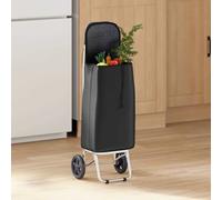 vidaXL Carrello della spesa Nero 35 x 28 x 92 cm Tessuto Oxford