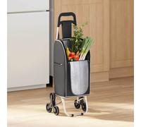 vidaXL Carrello della spesa Nero 39,5 x 33 x 93 cm Tessuto Oxford
