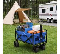 vidaXL Carrello della spesa pieghevole con freni Blu 89 x 63 x 96 cm