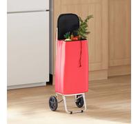 vidaXL Carrello della spesa Rosso 35 x 28 x 92 cm Tessuto Oxford