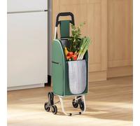 vidaXL Carrello della spesa Verde 39.5 x 33 x 93 cm Tessuto Oxford