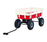 vidaXL Carrello Manuale da Giardino Ruote in Gomma PU Resistente Robusto Carretto Cariola 150 kg Rosso Struttura in Acciaio e Legno Pino