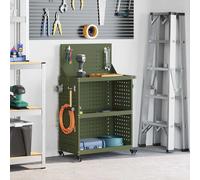 vidaXL Carrello per Attrezzi con ruota Oliver verde 65 x 35 x 111 cm
