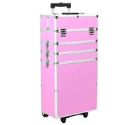 vidaXL Carrello per trucco in alluminio rosa