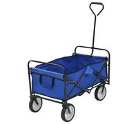 vidaXL Carrello Pieghevole a Mano in Acciaio Blu