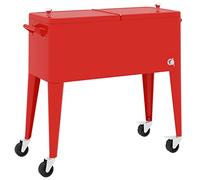 vidaXL Carrello Porta Ghiaccio su Ruote Rosso 92x43x89 cm