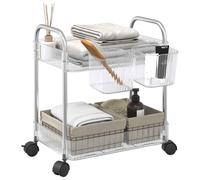 vidaXL Carrello Portaoggetti a 2 Livelli 37x28x43,5 cm in Acrilico