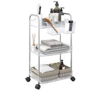 vidaXL Carrello Portaoggetti a 3 Livelli 37x28x68 cm in Acrilico