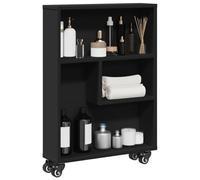 vidaXL Carrello Portaoggetti Stretto Nero 48x13x68 cm in Truciolato