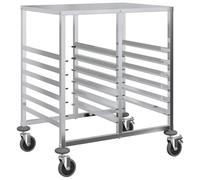 vidaXL Carrello Portateglie con 12 GN Contenitori 75x55x87 cm, rastrelliera per vassoi, carrello per panetteria, rastrelliera per teglie da panino